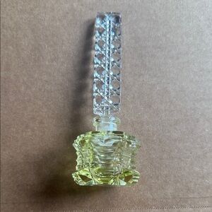 Vintage Cut glass perfume bottle-Art deco w faceted stopper vanity display